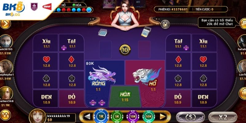Giới thiệu về cách chơi Rồng Hổ BK8